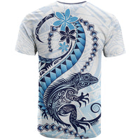 Blue Maori Tuatara T Shirt Luxury Pastel Pattern LT01 - Polynesian Pride