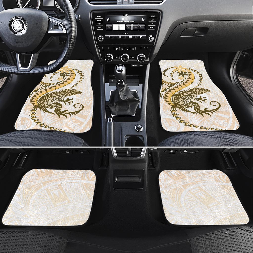 Gold Maori Tuatara Car Mats Luxury Pastel Pattern