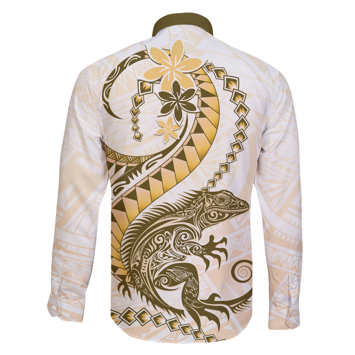 Gold Maori Tuatara Family Matching Puletasi and Hawaiian Shirt Luxury Pastel Pattern LT01 - Polynesian Pride