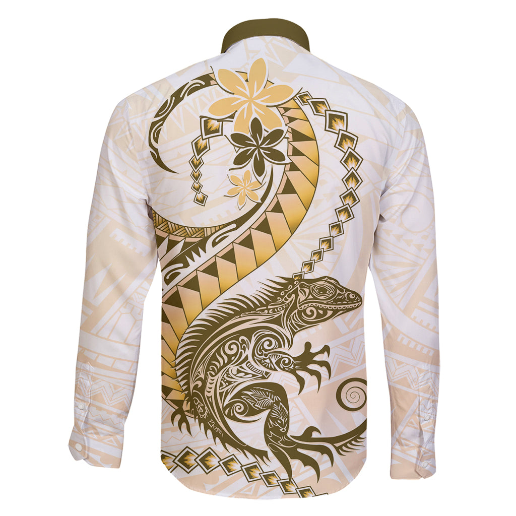 Gold Maori Tuatara Family Matching Tank Maxi Dress and Hawaiian Shirt Luxury Pastel Pattern LT01 - Polynesian Pride