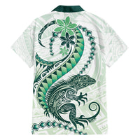 Green Maori Tuatara Family Matching Tank Maxi Dress and Hawaiian Shirt Luxury Pastel Pattern LT01 - Polynesian Pride