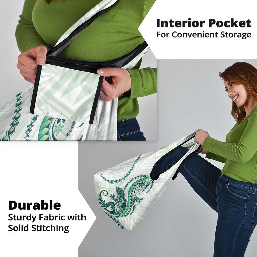 Green Maori Tuatara Grocery Bag Luxury Pastel Pattern LT01 - Polynesian Pride