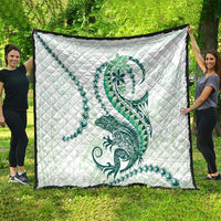 Green Maori Tuatara Quilt Luxury Pastel Pattern LT01 - Polynesian Pride