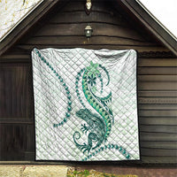 Green Maori Tuatara Quilt Luxury Pastel Pattern LT01 - Polynesian Pride
