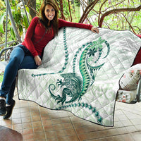 Green Maori Tuatara Quilt Luxury Pastel Pattern LT01 - Polynesian Pride