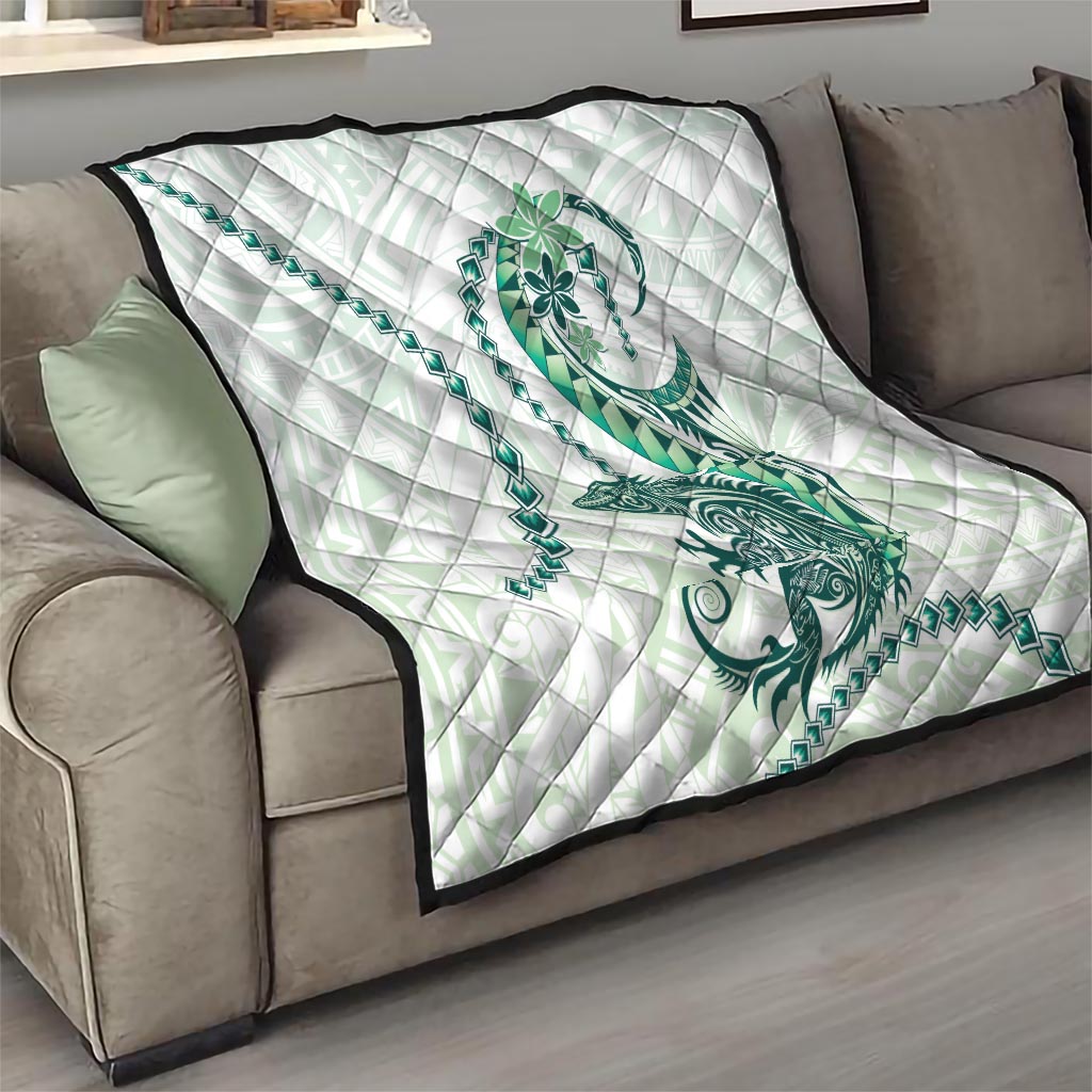 Green Maori Tuatara Quilt Luxury Pastel Pattern LT01 - Polynesian Pride