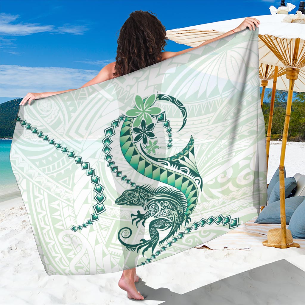 Green Maori Tuatara Sarong Luxury Pastel Pattern