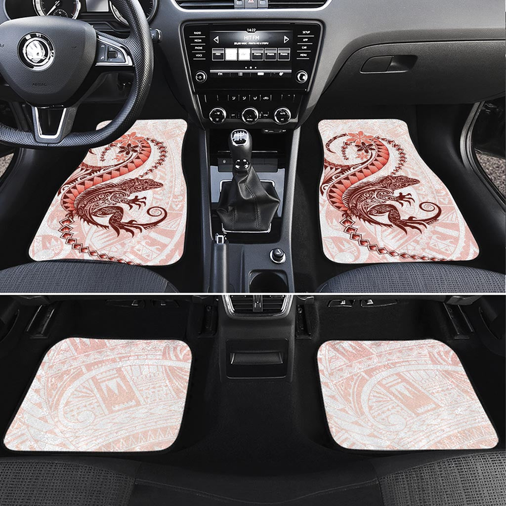 Red Maori Tuatara Car Mats Luxury Pastel Pattern