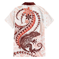 Red Maori Tuatara Family Matching Summer Maxi Dress and Hawaiian Shirt Luxury Pastel Pattern LT01 - Polynesian Pride