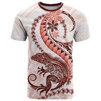 Red Maori Tuatara T Shirt Luxury Pastel Pattern LT01 Red - Polynesian Pride