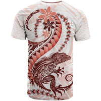 Red Maori Tuatara T Shirt Luxury Pastel Pattern LT01 - Polynesian Pride