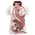 Red Maori Tuatara Women Polo Shirt Luxury Pastel Pattern