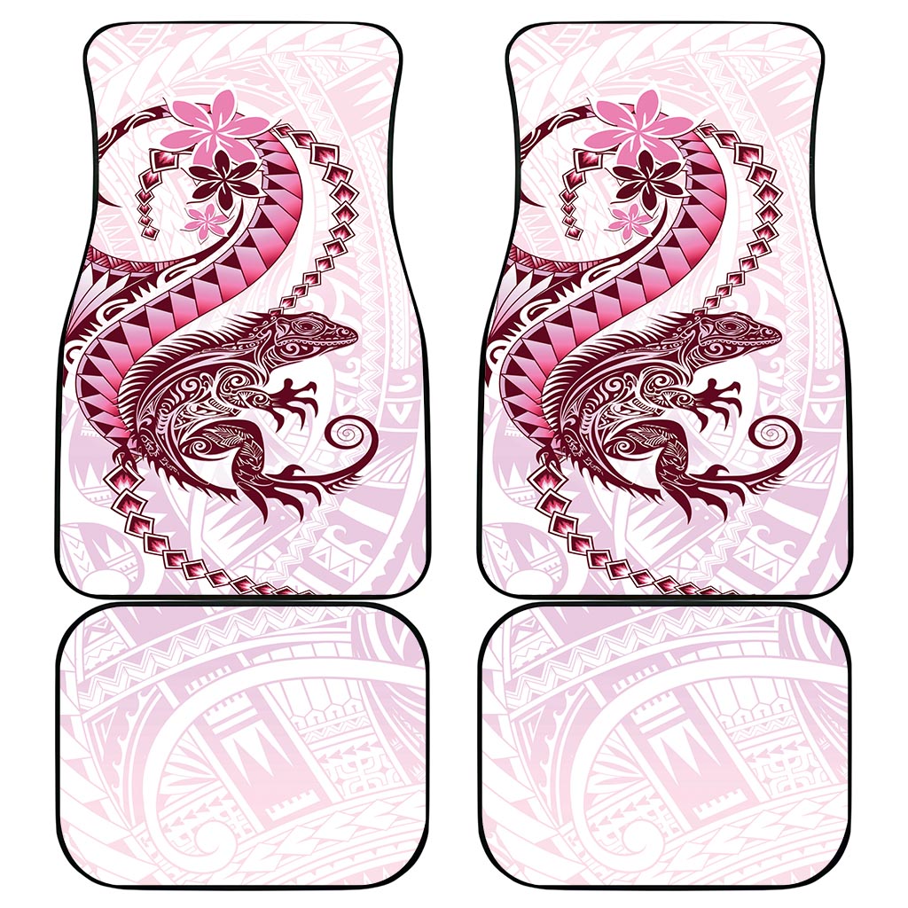 Pink Maori Tuatara Car Mats Luxury Pastel Pattern