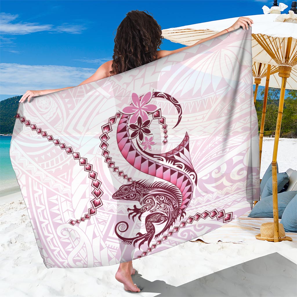 Pink Maori Tuatara Sarong Luxury Pastel Pattern