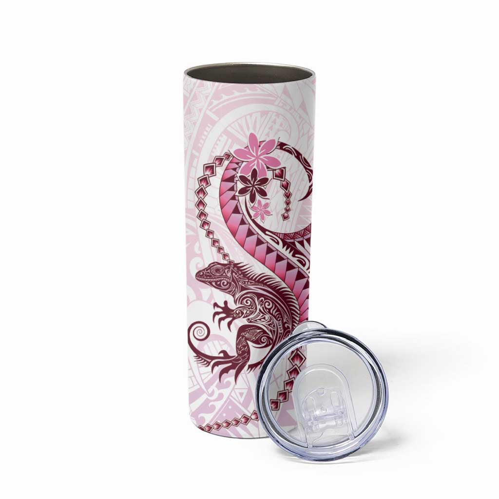 Pink Maori Tuatara Skinny Tumbler Luxury Pastel Pattern LT01 - Polynesian Pride