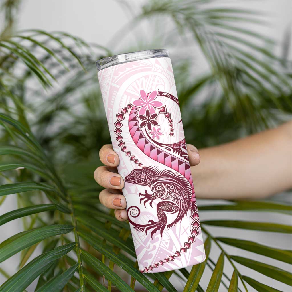 Pink Maori Tuatara Skinny Tumbler Luxury Pastel Pattern LT01 - Polynesian Pride