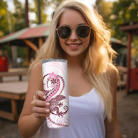 Pink Maori Tuatara Skinny Tumbler Luxury Pastel Pattern LT01 - Polynesian Pride