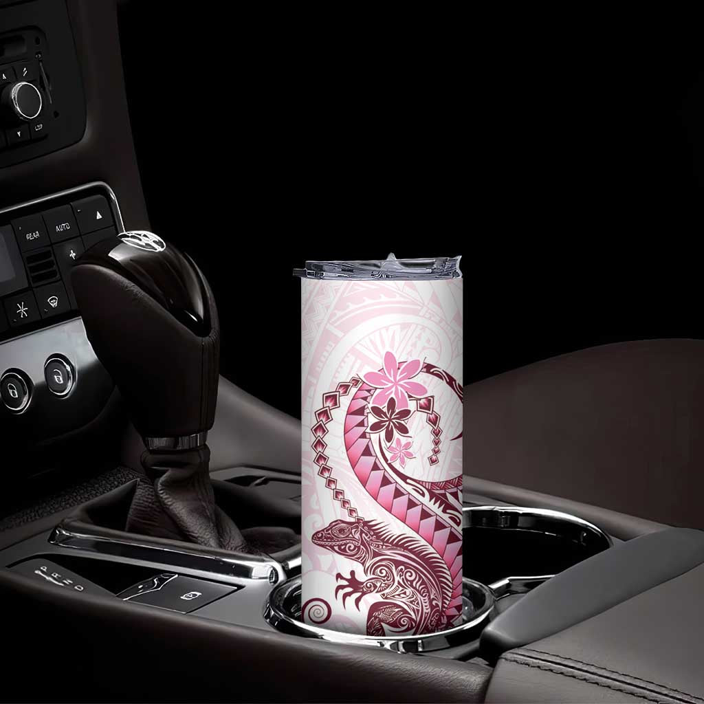 Pink Maori Tuatara Skinny Tumbler Luxury Pastel Pattern LT01 - Polynesian Pride