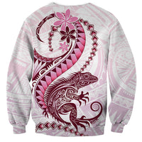 Pink Maori Tuatara Sweatshirt Luxury Pastel Pattern