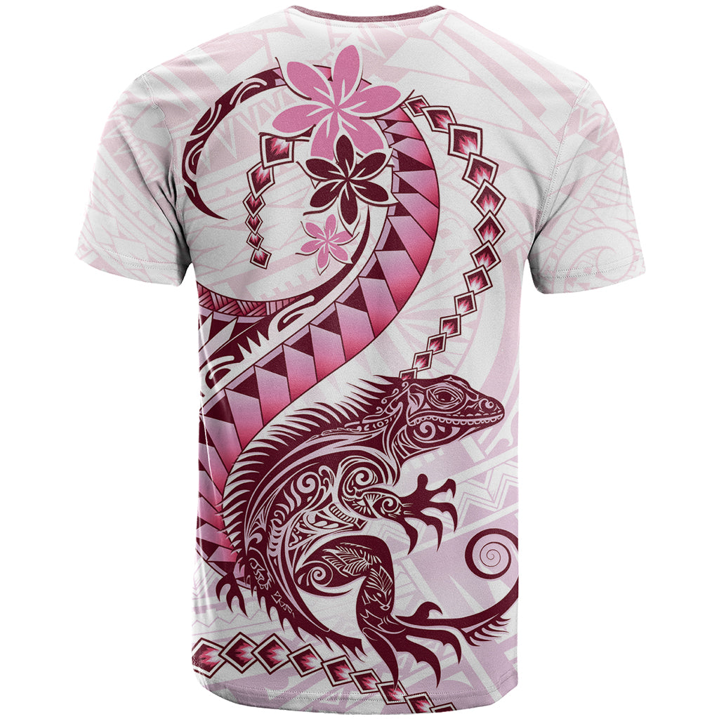 Pink Maori Tuatara T Shirt Luxury Pastel Pattern