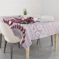 Pink Maori Tuatara Tablecloth Luxury Pastel Pattern