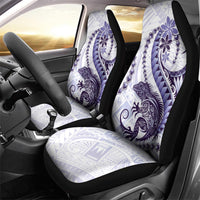 Purple Maori Tuatara Car Seat Cover Luxury Pastel Pattern