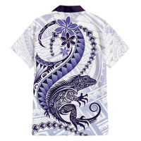 Purple Maori Tuatara Family Matching Puletasi and Hawaiian Shirt Luxury Pastel Pattern LT01 - Polynesian Pride