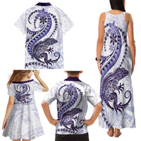 Purple Maori Tuatara Family Matching Tank Maxi Dress and Hawaiian Shirt Luxury Pastel Pattern LT01 - Polynesian Pride