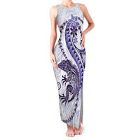 Purple Maori Tuatara Family Matching Tank Maxi Dress and Hawaiian Shirt Luxury Pastel Pattern LT01 Mom's Dress Purple - Polynesian Pride