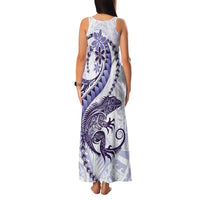 Purple Maori Tuatara Family Matching Tank Maxi Dress and Hawaiian Shirt Luxury Pastel Pattern LT01 - Polynesian Pride