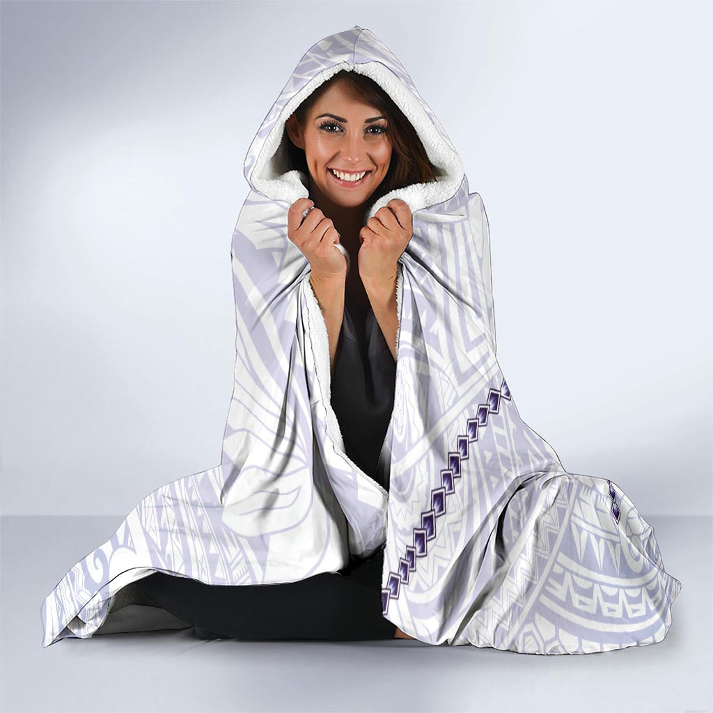 Purple Maori Tuatara Hooded Blanket Luxury Pastel Pattern