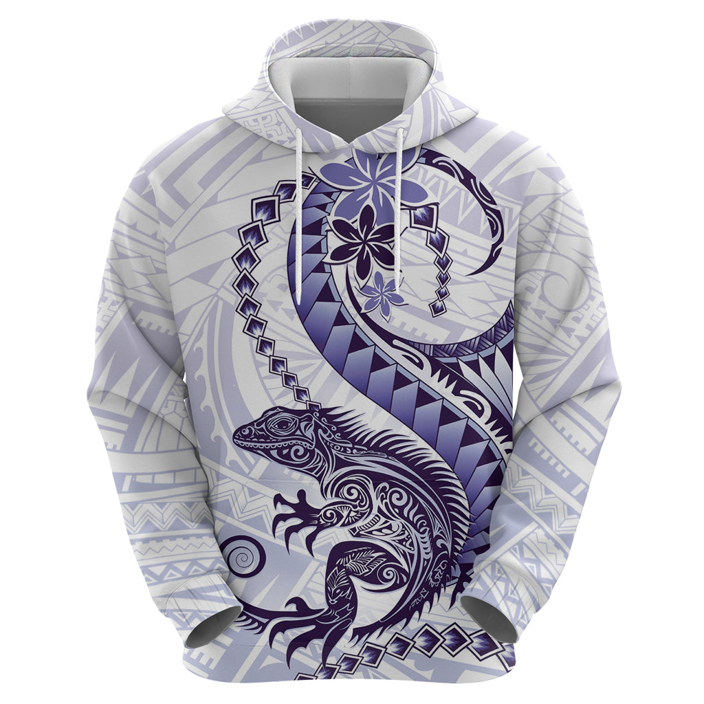 Purple Maori Tuatara Hoodie Luxury Pastel Pattern
