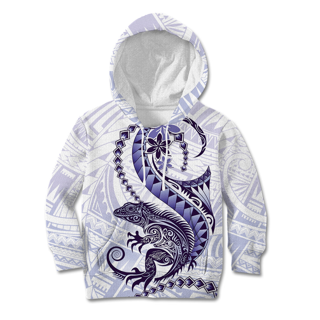 Purple Maori Tuatara Kid Hoodie Luxury Pastel Pattern