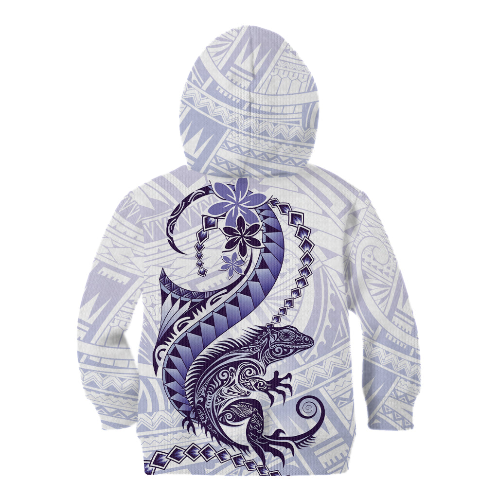 Purple Maori Tuatara Kid Hoodie Luxury Pastel Pattern