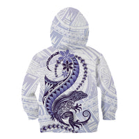 Purple Maori Tuatara Kid Hoodie Luxury Pastel Pattern