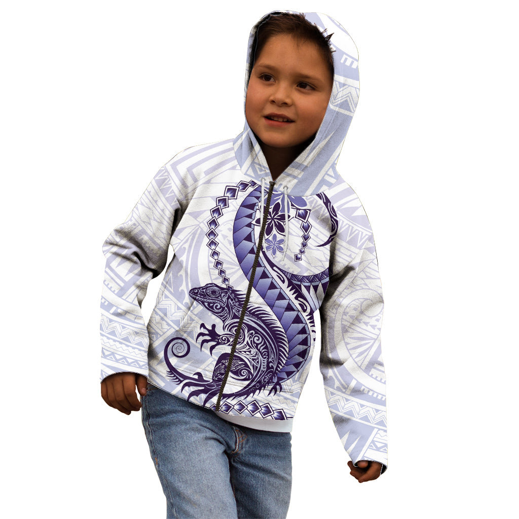 Purple Maori Tuatara Kid Hoodie Luxury Pastel Pattern