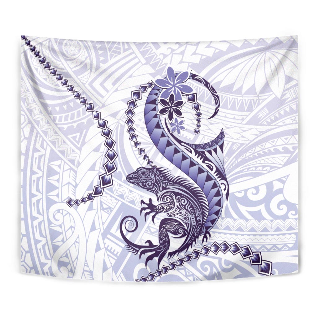 Purple Maori Tuatara Tapestry Luxury Pastel Pattern