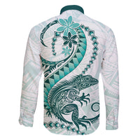 Teal Maori Tuatara Family Matching Mermaid Dress and Hawaiian Shirt Luxury Pastel Pattern LT01 - Polynesian Pride