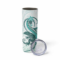 Teal Maori Tuatara Skinny Tumbler Luxury Pastel Pattern LT01 - Polynesian Pride