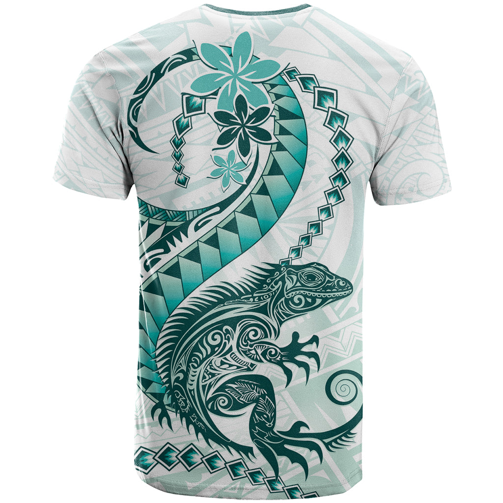 Teal Maori Tuatara T Shirt Luxury Pastel Pattern LT01 - Polynesian Pride