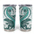 Teal Maori Tuatara Tumbler Cup Luxury Pastel Pattern