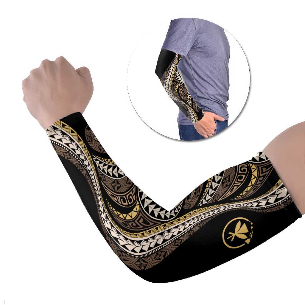 Hawaii Pineapple Brown Tribal Pattern Arm Sleeves - Polynesian Pride