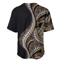 Hawaii Pineapple Brown Tribal Pattern Baseball Jersey - Polynesian Pride