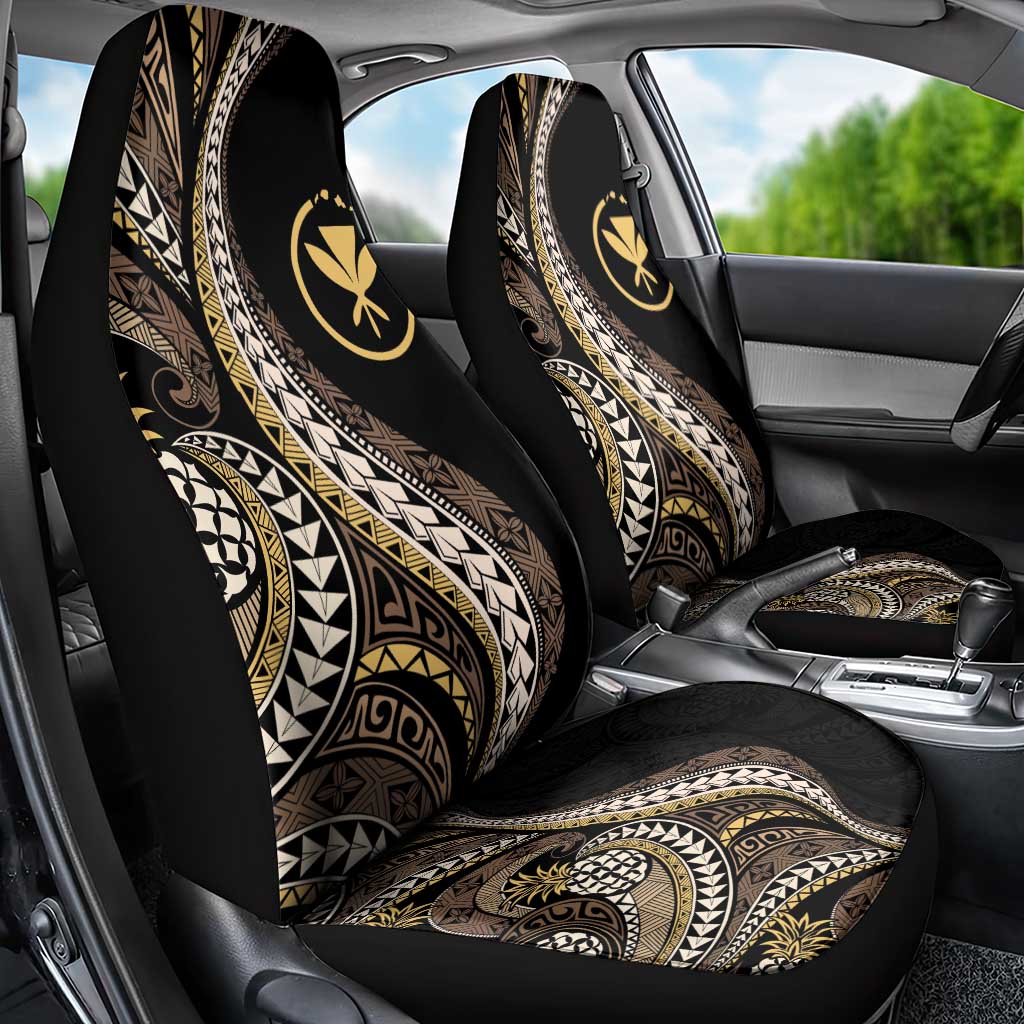 Hawaii Pineapple Brown Tribal Pattern Car Seat Cover - Polynesian Pride