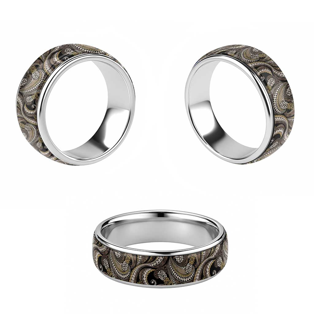 Hawaii Pineapple Brown Tribal Pattern Classic Ring LT01 - Polynesian Pride