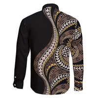 Hawaii Pineapple Brown Tribal Pattern Family Matching Puletasi and Hawaiian Shirt - Polynesian Pride