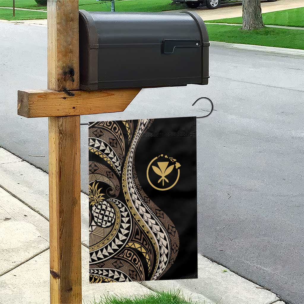 Hawaii Pineapple Brown Tribal Pattern Garden Flag - Polynesian Pride