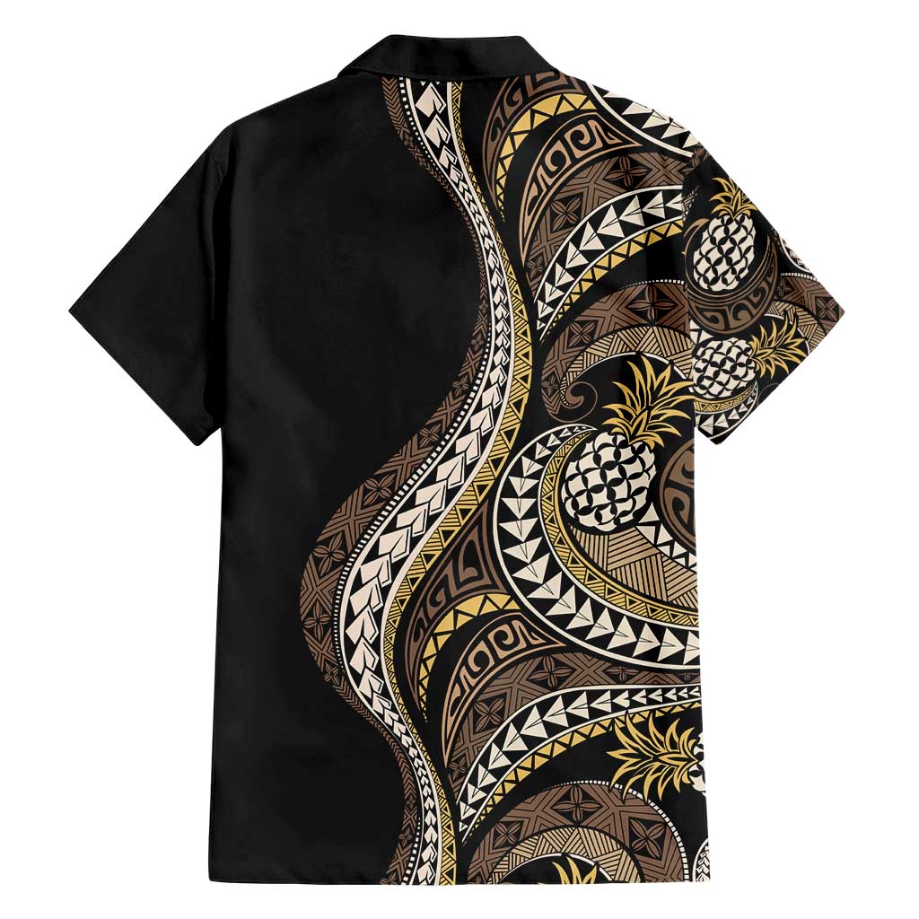 Hawaii Pineapple Brown Tribal Pattern Hawaiian Shirt - Polynesian Pride