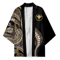 Hawaii Pineapple Brown Tribal Pattern Kimono LT01 Unisex Brown - Polynesian Pride