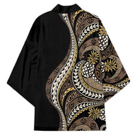 Hawaii Pineapple Brown Tribal Pattern Kimono LT01 - Polynesian Pride